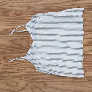 & Other Stories white and black striped linen-blend camisole top, women's 6
